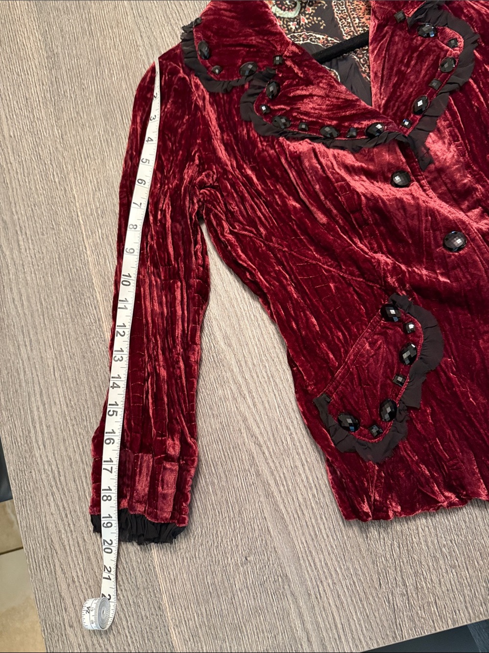 Alberto Makali Red Ruffled Trim Blazer - Picture 8 of 10